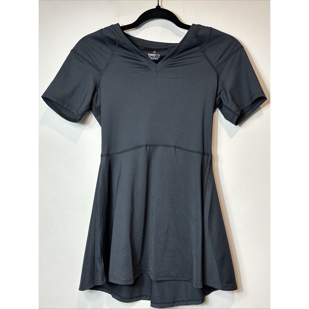 Copper Life Compression Shirt Black Peplum Athletic Top  NWT Sz Medium